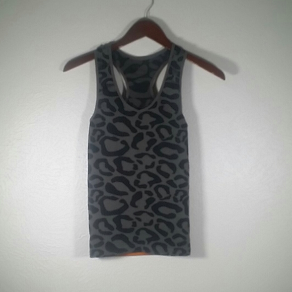 Tops - Blue/Star S/M Black & Gray Animal Print Tank Top